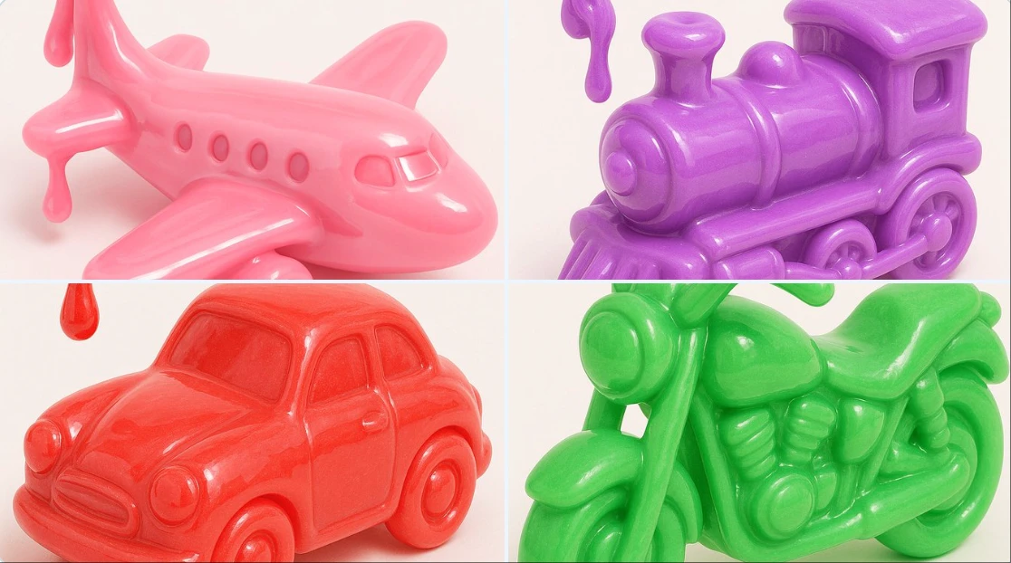Toy Transport Vehicle Made of Slime