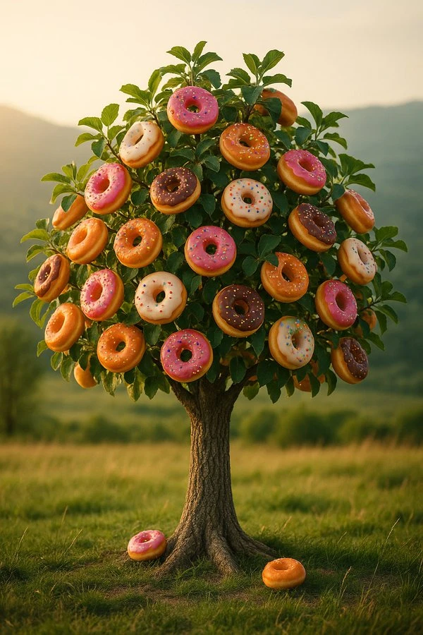 Products hanging on trees