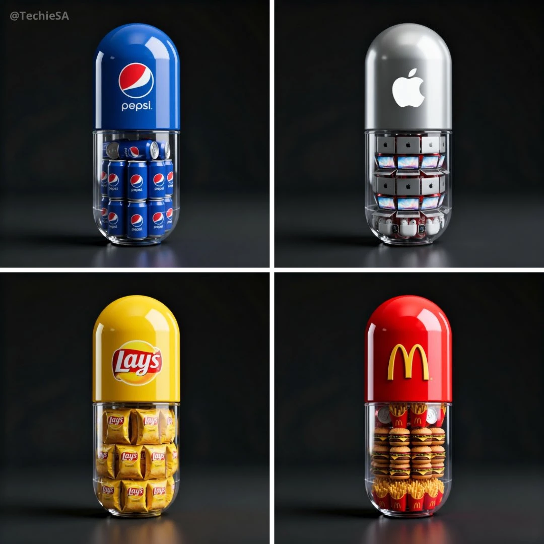 Brand 3D rendering of large capsule container