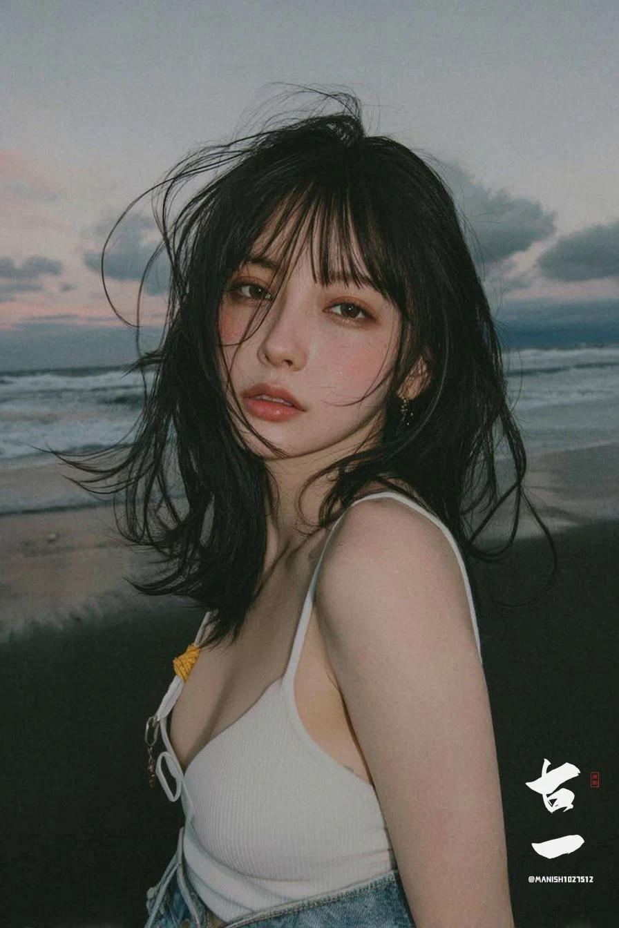 Woman Seaside Cinematic Style Portrait