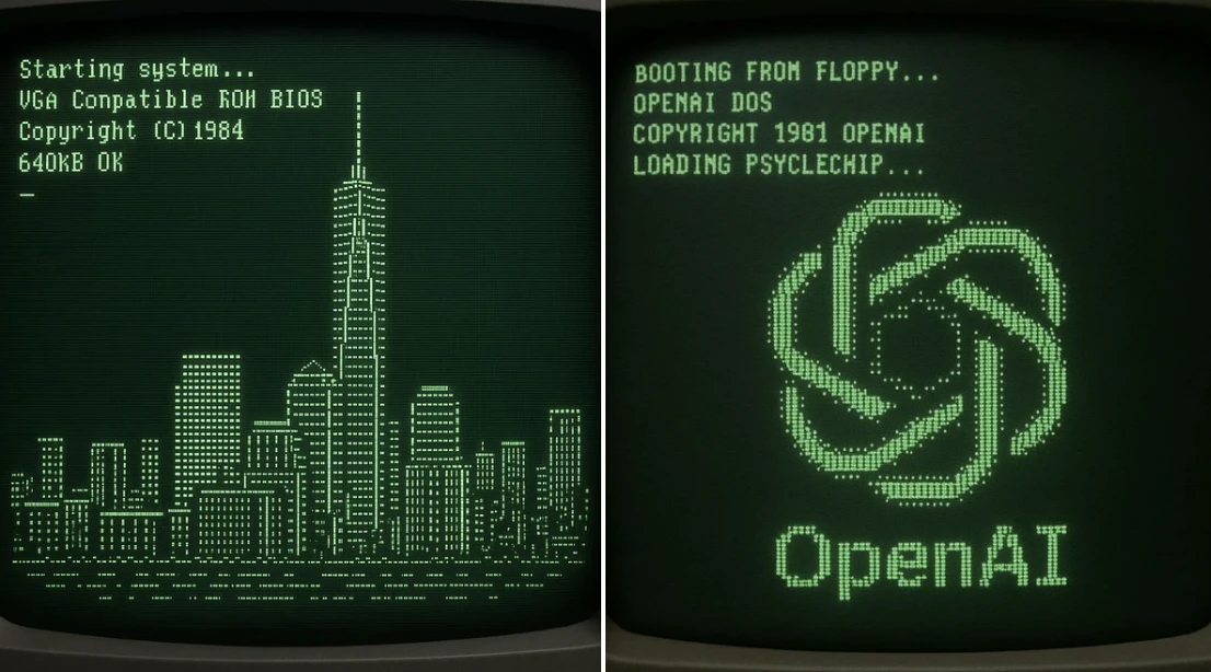 Retro Computer Boot Screen Parsed as ASCII Art